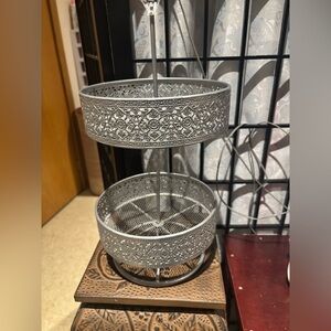 Silver Two-Tier Metal Organizer